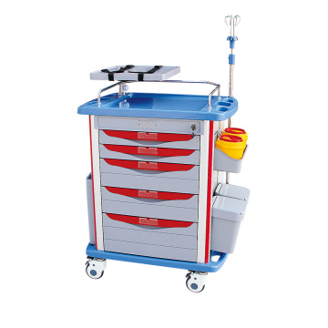 Hospital Furniture Medical Cart ABS Emergency Trolley